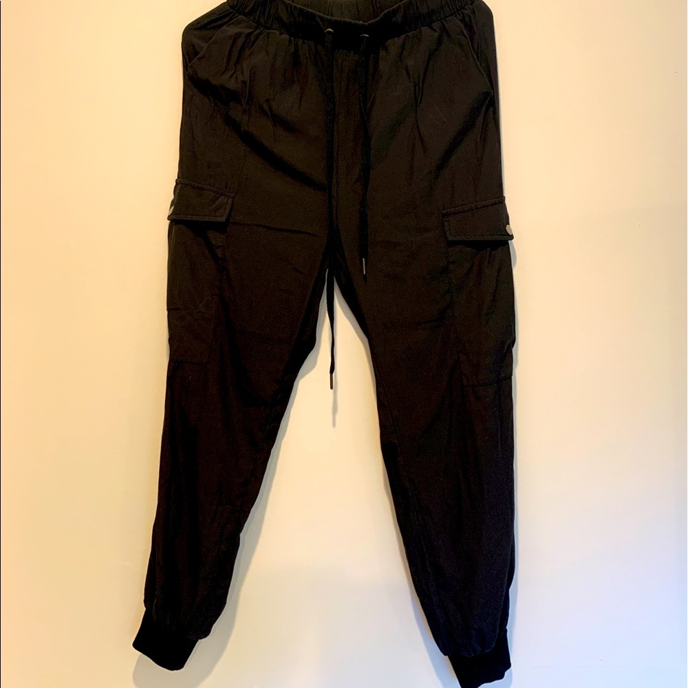 Doe & Rae joggers, lightweight athletic pants, black, size S